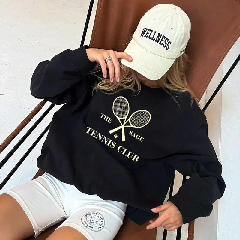 Women Sage Tennis Club Vintage Sweatshirts